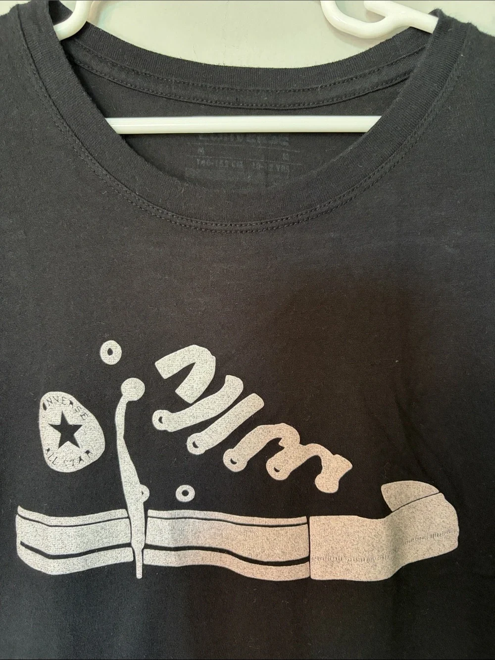 Kids Black Converse Graphic Tee with Sneaker Print Youth M